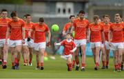 21 May 2017; Conal Kelly, son of Louth manager Colin Kelly, during the warm-up before the Leinster GAA Football Senior Championship Round 1 match between Louth and Wicklow at Parnell Park in Dublin. Photo by Piaras Ó Mídheach/Sportsfile