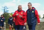 22 May 2017; British and Irish Lions head coach Warren Gatland, left, and attack coach Rob Howley ahead of squad training at Carton House in Maynooth, Co Kildare. Photo by Ramsey Cardy/Sportsfile