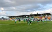 22 May 2017; Shamrock Rovers players warm-up before the SSE Airtricity League Premier Division match between Shamrock Rovers and Galway United at Tallaght Stadium in Dublin. Photo by Piaras Ó Mídheach/Sportsfile