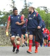 22 May 2017; Mako Vunipola, left, and Joe Marler of British and Irish Lions arrive for squad training at Carton House in Maynooth, Co. Kildare. Photo by Ramsey Cardy/Sportsfile