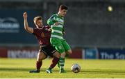 22 May 2017; Trevor Clarke of Shamrock Rovers in action against Alex Byrne of Galway United during the SSE Airtricity League Premier Division match between Shamrock Rovers and Galway United at Tallaght Stadium in Dublin. Photo by Piaras Ó Mídheach/Sportsfile