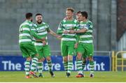 22 May 2017; Gary Shaw of Shamrock Rovers, centre, celebrates scoring his side's first goal with team-mates during the SSE Airtricity League Premier Division match between Shamrock Rovers and Galway United at Tallaght Stadium in Dublin. Photo by Piaras Ó Mídheach/Sportsfile