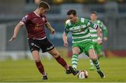 22 May 2017; Ronan Finn of Shamrock Rovers in action against Lee Grace of Galway United during the SSE Airtricity League Premier Division match between Shamrock Rovers and Galway United at Tallaght Stadium in Dublin. Photo by Piaras Ó Mídheach/Sportsfile
