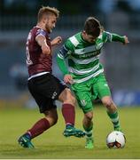 22 May 2017; Trevor Clarke of Shamrock Rovers in action against Alex Byrne of Galway United during the SSE Airtricity League Premier Division match between Shamrock Rovers and Galway United at Tallaght Stadium in Dublin. Photo by Piaras Ó Mídheach/Sportsfile