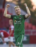22 May 2017; Kevin O'Connor of Cork City celebrates after scoring his side's second and winning goal during the SSE Airtricity League Premier Division match between Sligo Rovers and Cork City at the Showgrounds in Co Sligo. Photo by David Maher/Sportsfile