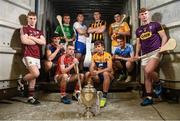 23 May 2017; In attendance at the launch of the Bord Gáis Energy GAA Hurling U21 All-Ireland Championship are, from left, Thomas Monaghan of Galway, Billy McCarthy of Tipperary, Peter Casey of Limerick, Luke Meade of Cork, Patrick Curran of Waterford, Liam Blanchfield of Kilkenny, Aron Shanagher of Clare, Shane Barrett of Dublin, Christy McNaughton of Antrim and Aaron Maddock of Wexford. Follow all the U21 Hurling Championship action at #HurlingToTheCore. Photo by Ramsey Cardy/Sportsfile