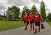 22 May 2017;  Dan Cole, Jamie George and Jack McGrath of British and Irish Lions arrive for squad training at Carton House in Maynooth, Co Kildare. Photo by Sam Barnes/Sportsfile