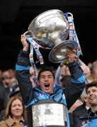 18 September 2011; Nicky Devereux, Dublin, lifts the Sam Maguire. GAA Football All-Ireland Senior Championship Final, Kerry v Dublin, Croke Park, Dublin. Picture credit: Ray McManus / SPORTSFILE