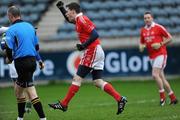 4 December 2011; Paddy Andrews, St Brigid's, Dublin, celebrates scoring his side's first goal. AIB Leinster GAA Football Senior Club Championship Semi-Final, St Brigid's, Dublin v Portlaoise, Laois, Parnell Park, Dublin. Picture credit: Brian Lawless / SPORTSFILE