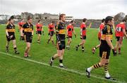 4 December 2011; Dr. Crokes forwards, from left to right, Jamie Doolan, Kieran O'Leary, Colm Cooper and Brian Looney during the pre-match parade. AIB Munster GAA Football Senior Club Championship Final, Dr. Crokes v UCC, Fitzgerald Stadium, Killarney, Co. Kerry. Picture credit: Diarmuid Greene / SPORTSFILE