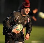 5 December 2011; Ulster's Adam Macklin in action during squad training ahead of their Heineken Cup, Pool 4, Round 3, game against Aironi on Friday. Ulster Rugby Squad Training, Newforge Country Club, Belfast, Co. Antrim. Picture credit: Oliver McVeigh / SPORTSFILE