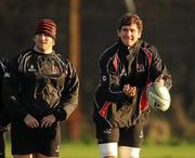5 December 2011; Ulster's Robbie Diack, right, and Paddy McAllister in action during squad training ahead of their Heineken Cup, Pool 4, Round 3, game against Aironi on Friday. Ulster Rugby Squad Training, Newforge Country Club, Belfast, Co. Antrim. Picture credit: Oliver McVeigh / SPORTSFILE
