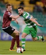 22 May 2017; Brandon Miele of Shamrock Rovers in action against Gary Shanahan of Galway United during the SSE Airtricity League Premier Division match between Shamrock Rovers and Galway United at Tallaght Stadium in Dublin. Photo by Piaras Ó Mídheach/Sportsfile
