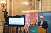 24 May 2017; Uachtarán Chumann Lúthchleas Aogán Ó Fearghail in attendance during the GAA and the DFA Launch The 2017 Global Games Development Fund at Iveagh House, in St. Stephen's Green, Dublin. Photo by Matt Browne/Sportsfile