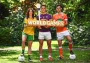 24 May 2017; In attendance at the GAA and the DFA launch of the 2017 Global Games Development Fund at Iveagh House are, from left, Aoife McDonnell of Donegal, Lee Chin of Wexford and Jamie Clarke of Armagh. St. Stephen's Green, Dublin. Photo by Sam Barnes/Sportsfile