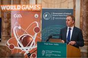 24 May 2017; Minister for the Diaspora and International Development, Joe McHugh T.D. in attendance during the GAA and the DFA Launch of The 2017 Global Games Development Fund at Iveagh House,  St. Stephen's Green, Dublin. Photo by Sam Barnes/Sportsfile