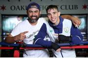 24 May 2017; Michael Conlan, right, with trainer Manny Robles during a media workout session in Chicago, USA. Photo by Mikey Williams/Top Rank/Sportsfile.