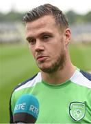 25 May 2017; Kevin Long of Republic of Ireland speaking to media during squad training at Fota Island in Cork. Photo by Eóin Noonan/Sportsfile