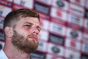 25 May 2017; George Kruis of British and Irish Lions speaking during a press conference at Carton House in Maynooth, Co Kildare. Photo by Sam Barnes/Sportsfile