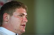 25 May 2017; Tadgh Furlong of British and Irish Lions speaking during a press conference at Carton House in Maynooth, Co Kildare. Photo by Sam Barnes/Sportsfile