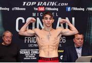 25 May 2017; Michael Conlan weighs in for his bout against Alfredo Chanez in Chicago, USA. Photo by Mikey Williams/Top Rank/Sportsfile.