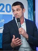 25 May 2017; Ulster Bank Rugby Ambassador Alan Quinlan takes part in a Q&A panel discussion during the Ulster Bank League Awards at the Aviva Stadium in Dublin. Photo by Cody Glenn/Sportsfile