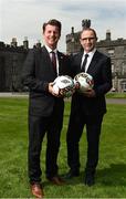 26 May 2017; Republic of Ireland manager Martin O'Neill, right, with Republic of Ireland senior women's head coach Colin Bell during the launch of the 2017 FAI AGM & Festival of Football at Parade Tower in Kilkenny Castle, Co Kilkenny. Photo by David Maher/Sportsfile