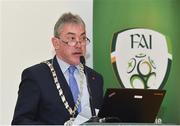 26 May 2017; Councillor Matt Doran, Cathaoirleach of Kilkenny County Council, during the launch of the 2017 FAI AGM & Festival of Football at Parade Tower in Kilkenny Castle, Co Kilkenny. Photo by David Maher/Sportsfile