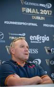26 May 2017; Scarlets head coach Wayne Pivac speaking during the Guinness PRO12 Final Press Conference at the Aviva Stadium in Dublin. Photo by Sam Barnes/Sportsfile