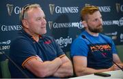 26 May 2017; Scarlets head coach Wayne Pivac and John Barclay of Scarlets during the Guinness PRO12 Final Press Conference at the Aviva Stadium in Dublin. Photo by Sam Barnes/Sportsfile