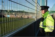 26 May 2017; Garda Paul Dempsey, of Ronanstown Garda Station, watches the action during the FAI South Dublin County Council Late Night League Finals at Astropark in Tallaght, Dublin. Photo by Seb Daly/Sportsfile
