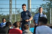 26 May 2017; FAI Development Officer Mark Connors talks to players during the FAI South Dublin County Council Late Night League Finals at Astropark in Tallaght, Dublin. Photo by Seb Daly/Sportsfile