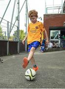 26 May 2017; Young Declan Curran, age 7, of Greystones, Co. Wicklow, practises his skills, during the FAI South Dublin County Council Late Night League Finals at Astropark in Tallaght, Dublin. Photo by Seb Daly/Sportsfile