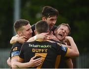 26 May 2017; David McMillan, hidden, of Dundalk celebrates after scoring his side's second goal with teammates, from left, Patrick McEleney, Jamie McGrath, Micheal Duffy, and Dane Massey during the SSE Airtricity League Premier Division match between St Patrick's Athletic and Dundalk at Richmond Park, in Dublin. Photo by David Maher/Sportsfile