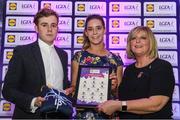 26 May 2017; The Lidl Teams of the League Awards were presented at Croke Park on Friday, May 26th. The best players from the 4 Divisions of the Lidl National Football Leagues are selected in their position on their Divisional team. Managers from opposition teams voted for the most impressive players from each match with the player receiving the most votes selected in their position on their Divisions best fifteen. Aisling Murphy, centre, of Wexford is pictured receiving her Team of the League award from LGFA President, Marie Hickey, right, and Lidl representative, Jay Wilson. Photo by Sam Barnes/Sportsfile