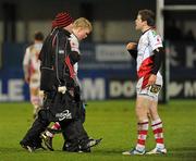 9 December 2011; Nevin Spence, Ulster, goes off with a second half injury. Heineken Cup, Pool 4, Round 3, Ulster v Aironi, Ravenhill Park, Belfast, Co. Antrim. Picture credit: Oliver McVeigh / SPORTSFILE