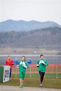 10 December 2011; Irish athletes, Fionnula Birtton, left, and Claire Gibbons-McCarthy, who will both represent Ireland in the Senior Women's race, train on the course ahead of the 18th SPAR European Cross Country Championships on Sunday. Velenje, Slovenia. Picture credit: Stephen McCarthy / SPORTSFILE