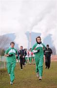 10 December 2011; Irish athletes, Paul Pollock, who will represent Ireland in the Senior Men's race, left, and Liam Tremble, who will represent Ireland in the U23 Men's race, train on the course ahead of the 18th SPAR European Cross Country Championships on Sunday. Velenje, Slovenia. Picture credit: Stephen McCarthy / SPORTSFILE