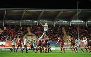 10 December 2011; Paul O'Connell, Munster, wins possession in the line-out. Heineken Cup, Pool 1, Round 3, Scarlets v Munster, Parc Y Scarlets, Llanelli, Wales. Picture credit: Diarmuid Greene / SPORTSFILE