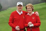 11 December 2011; Incoming captain's Dermot Gregan and Breda McInerney, on the first tee box during the Stackstown Golf Club Captain's Drive-In. Stackstown Golf Club, Rathfarnham, Dublin. Picture credit: David Maher / SPORTSFILE