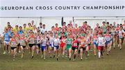 11 December 2011; Michael Mulhare, Ireland, centre, races to the front from the start, during the Men's U23 event at the 18th SPAR European Cross Country Championships 2011. Velenje, Slovenia. Picture credit: Stephen McCarthy / SPORTSFILE