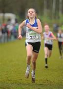 11 December 2011; Laura Ward, St. Laurence O'Toole AC, finishes in second place in the Girl's U13 race at the Woodie’s DIY Novice and Juvenile Cross Country Championships. Curragh Camp, The Curragh, Co. Kildare. Picture credit: Pat Murphy / SPORTSFILE
