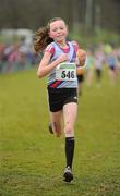 11 December 2011; Jody McCann, Dundrum South Dublin AC, finishes in third place in the Girl's U13 race at the Woodie’s DIY Novice and Juvenile Cross Country Championships. Curragh Camp, The Curragh, Co. Kildare. Picture credit: Pat Murphy / SPORTSFILE