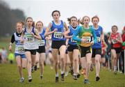 11 December 2011; Aisling Quinn, Waterford, 1433, leads the field on her way to winning the Girl's U15 race during the Woodie’s DIY Novice and Juvenile Cross Country Championships. Curragh Camp, The Curragh, Co. Kildare. Picture credit: Pat Murphy / SPORTSFILE