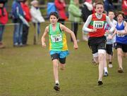 11 December 2011; Kevin McGrath, Meath, races clear of Eoin O'Looney, Clare, , right, on his way to winning the Boy's U13 race at the Woodie’s DIY Novice and Juvenile Cross Country Championships. Curragh Camp, The Curragh, Co. Kildare. Picture credit: Pat Murphy / SPORTSFILE