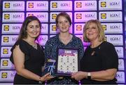 26 May 2017; The Lidl Teams of the League Awards were presented at Croke Park on Friday, May 26th. The best players from the 4 Divisions of the Lidl National Football Leagues are selected in their position on their Divisional team. Managers from opposition teams voted for the most impressive players from each match with the player receiving the most votes selected in their position on their Divisions best fifteen. Katie Hannon of Waterford is pictured receiving her Team of the League award from LGFA President, Marie Hickey, right, and Lidl representative, Laura Byrne. Photo by Sam Barnes/Sportsfile