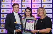 26 May 2017; The Lidl Teams of the League Awards were presented at Croke Park on Friday, May 26th. The best players from the 4 Divisions of the Lidl National Football Leagues are selected in their position on their Divisional team. Managers from opposition teams voted for the most impressive players from each match with the player receiving the most votes selected in their position on their Divisions best fifteen. Marie Ambrose of Cork is pictured receiving her Team of the League award from LGFA President, Marie Hickey, right, and Lidl representative, Jay Wilson. Photo by Sam Barnes/Sportsfile
