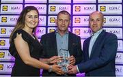 26 May 2017; Ephie Fitzgerald was presented with the Lidl Manager of the Month Award in association with the Irish Daily Star for May after helping his Cork team the retain the Lidl NFL Division 1 title. Ephie was presented with his award by Laura Byrne from Lidl and Brian Flanagan, the Sports Editor of the Irish Daily Star. Photo by Sam Barnes/Sportsfile