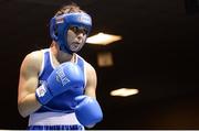 28 April 2017; Flora Pili of France of France during her 60kg bout against Kellie Harrington of Ireland at the Elite International Boxing Tournament in the National Stadium, Dublin. Photo by Piaras Ó Mídheach/Sportsfile
