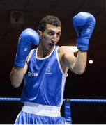 28 April 2017; Sofiane Oumiha of France during his 60kg bout against George Bates of Ireland at the Elite International Boxing Tournament in the National Stadium, Dublin. Photo by Piaras Ó Mídheach/Sportsfile